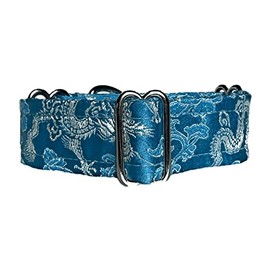 SightHound Gang Satin Lined Martingale Collar 1.2'' Wide for IG Italian Greyhound Whippet Puppy Collar Other Breeds with Similar Neck (Aquarmarine S 7''-9.5'')