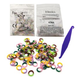 SNAWOP Orthodontic Elastic Rubber Band 1/4" Neon 200PCS Heavy 4.5 Ounce Intraoral Teeth Brace Bands with Placer Hook