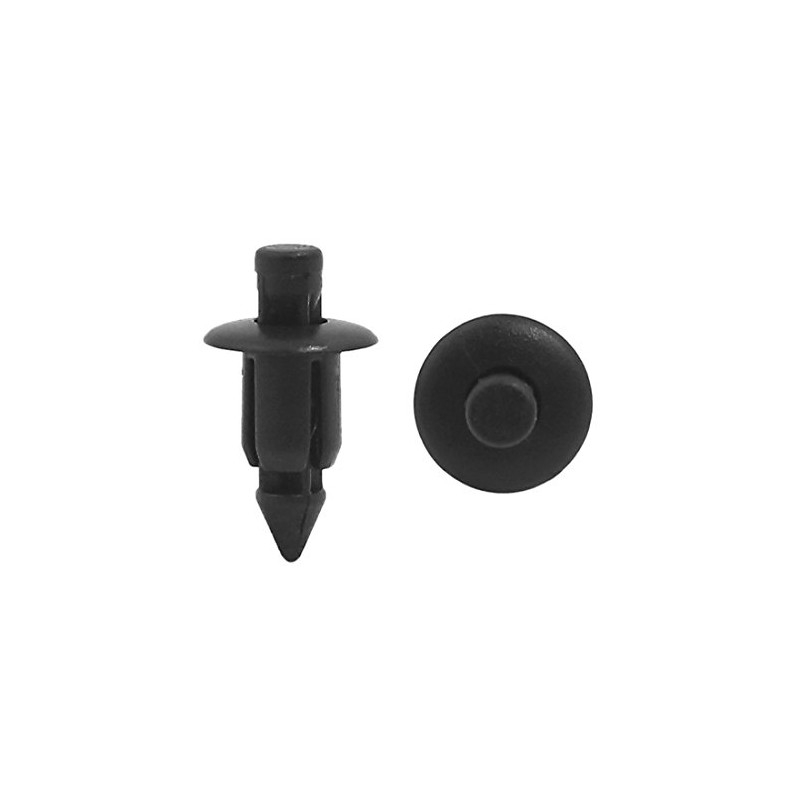 sourcing map 50 Stück schwarze Kunststoffnieten Spritzschutz-Befestigungsclips 6 mm für