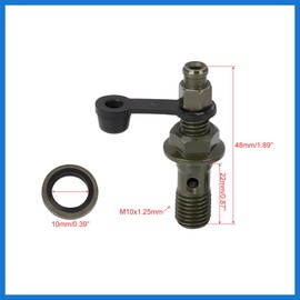 VekAuto M10x1.25mm Banjo Bolt Bleeder Screw Fuel Line Adapter Fitting Set for Motorcycle Brake Master Cylinder Auto Accessories