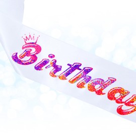 Decorit Birthday Baddie Sash for Women Pink, Birthday Girl Sash, Baddie Gifts for Women, HBD Party Decorations and Supplies for Bday Queen