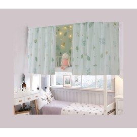 XGOPTS Girls' Bunk Bed Curtain, Children's Bed Canopy, Kura Bed Curtain, Blackout Student Dorm, Sleeping Tent, Dustproof Bunk Bed, Privacy Protection, Bed Curtain, Children's Room, 1.35 x 2 m, 1/2