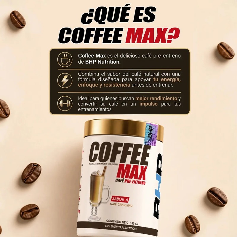 Bhp Coffee Max Cafe Pre-entreno 30 Serv Sabor Cappuccino