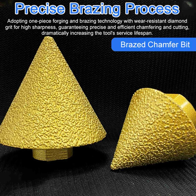 Diamond Grit Chamfer Brazed Chamfering Tool Round-bevel Milling Bit Tile