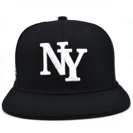 NY New Leader Classic New York Hat NY Baseball Adjustable Snapback Hat Cap (Black/White)