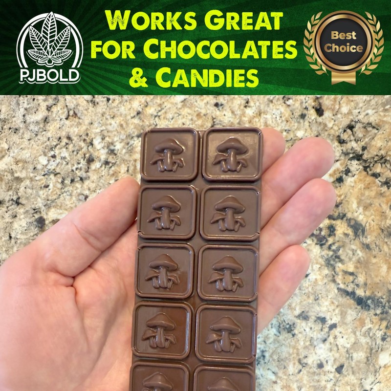 Mushroom, Polycarbonate Chocolate Mold, 50mL (65 gram), 10 Piece Bar