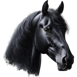 x4 Black Horse Vinyl Decal Stickers, Cover up Marks, Vibrant Waterproof Decals, 1@150mm 1@120mm & 2@70mm Multi Purpose Ideal for Laptop, Mugs, Cups, Windows, Doors & More (Horseblack, 150mix)