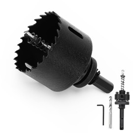 Hole Saw 64 mm, Bi-Metal Hole Saws with SDS Plus Shank and Hexagonal Shank Set Drill Bit for Wood, Plaster, Thin Metals, Plastics