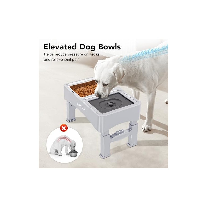 UPSKY - Cuencos elevados 3 en 1 para Perros, comedero