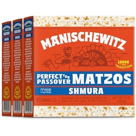Manischewitz Shmura Matzo, 10 oz (3 Pack) | Crunchy & Delicious | Nothing Artificial | Kosher for Passover