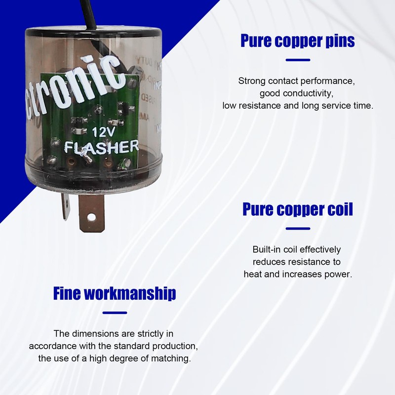 Dickno 2 Pin LED Flasher, 12V Car Electronic LED Turn