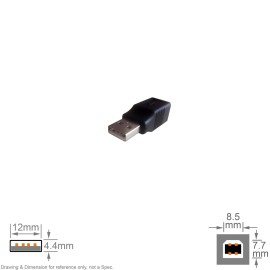 Unbranded Adapter USB Connector Converter Gender Changer A Male B Female Black