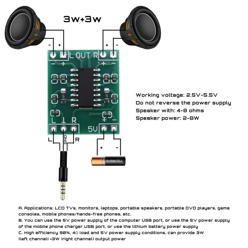 Create idea 5PCS PAM8403 Super Mini Digital Amplifier Boards 2