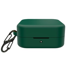 QWYJ for CMF by Nothing Buds Case Carcsa Protectora de Silicona, para CMF by Nothing Buds Funda con Mosquetón Llavero Anti-perdida (Verde Oscuro)