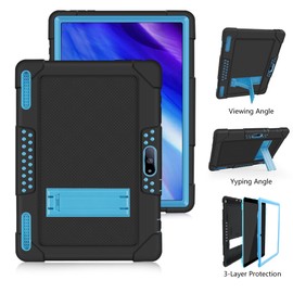 JBuwsdan Compatible with Pritom M10 10.1 inch Heavy Duty Hybrid Friendly Protective Case for Pritom M10,QuntiCO Y10,Voger Priorpad X100,Digiland Tablet DL1036,Gateway 10.1 HD Tablet (BlackBlue)