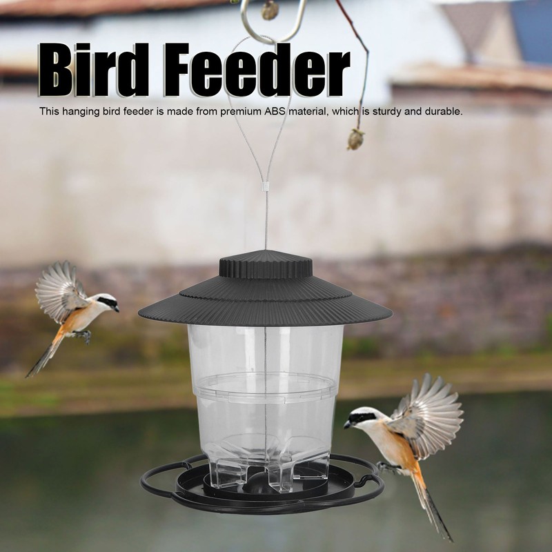 Bird Feeder 1L Durable ABS Easy Filling Transparent Container Portable