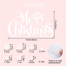 Merry Christmas Snowflake Decals - White Winter Snowflake Window Stickers, Winter Xmas Home Refrigerator Wall Window Decor, Room Mural Stickers Wall Decals for Party Home Kitchen Decorations
