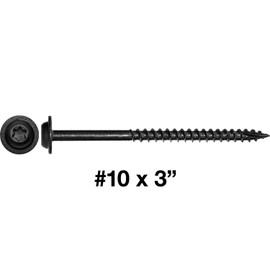 #10 x 3 Round Washer Head - Torx Drive Wood Screws. Multipurpose Cabinet, Furniture, Siding and Trim and General Construction - 1 Pound ~61 Screws