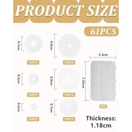 KGDUYC Pack of 60 Transparent Piercing Disc Piercing Keloid Disc for Piercing Bump Earrings Disc Pads with Plastic Box for Earrings Stabilising