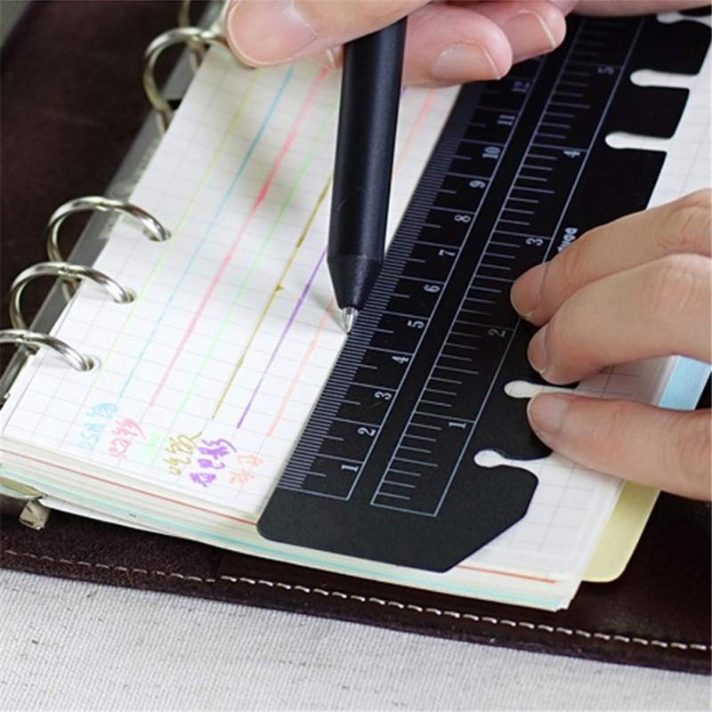 T&F A5 Black Ruler/Page Marker - 22cm x 4.5cm Plastic