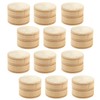 Pack of 12 Unfinished Wood Round Boxes - Blank Premade