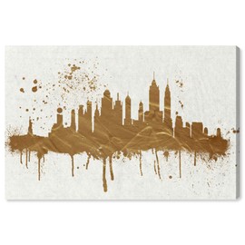 The Oliver Gal Artist Co. Cities Wall Art Canvas Prints 'Gold NY Skyline' Home Décor, 24x16