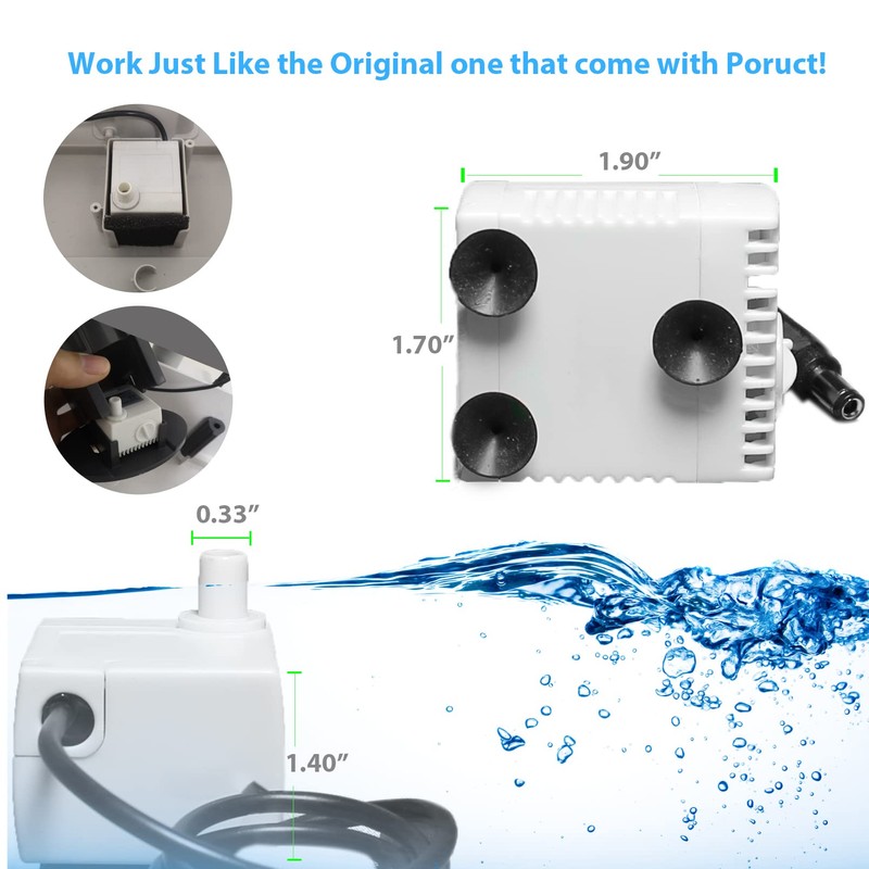 Aerogarden Replacement Pump Compatible with Harvest Bounty Farm Extra Ultra