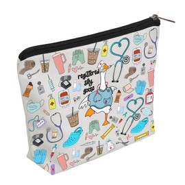 WZJHCL Registered Silly Goose Makeup Pouch RN Nurse Cosmetic Bag Nurse Day Gift Nurse Appreciation Gift Nurse Goose (Registered Goose)