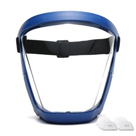 FULIER Transparent Face Mask Anti-Fog Outdoor Full Protection Face Shield HD Clear Mask Replace Safety Glasses (Blue)