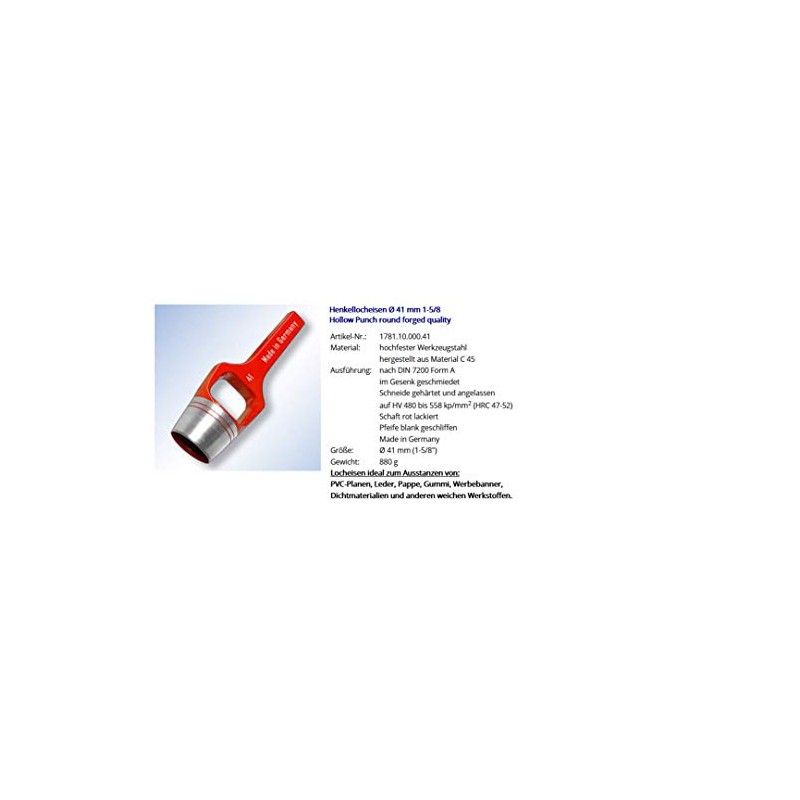 Wad Punch Diameter 41 mm 1-5/8 Inch Round
