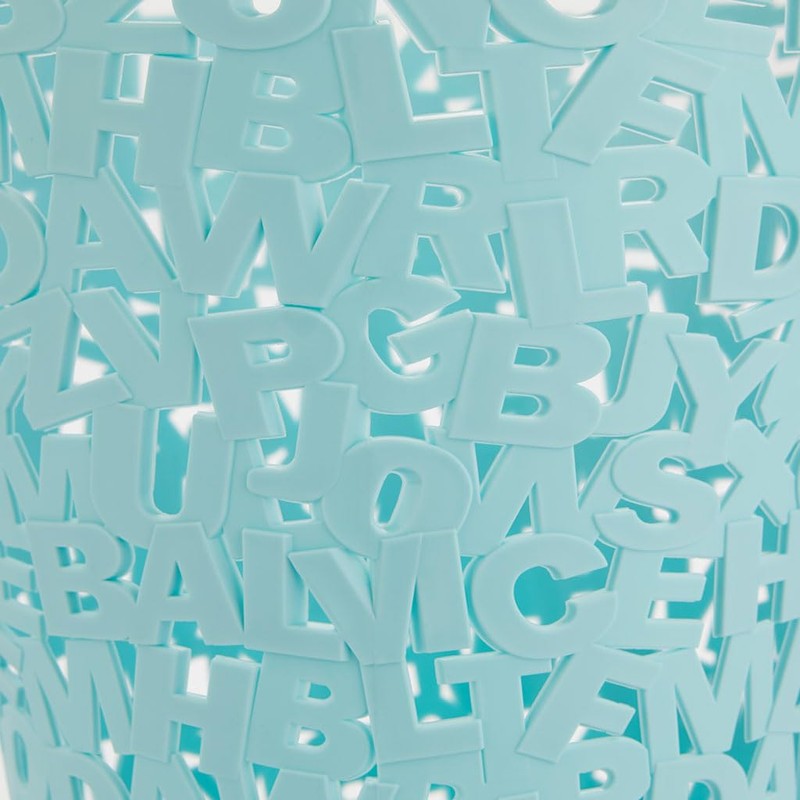 Balvi Letters Waste Paper Basket Turquoise Colour Paper Basket Original