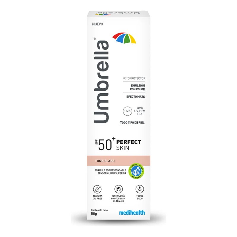 Umbrella Perfect Skin tono claro SPF 50+,color EFECTO MATE
