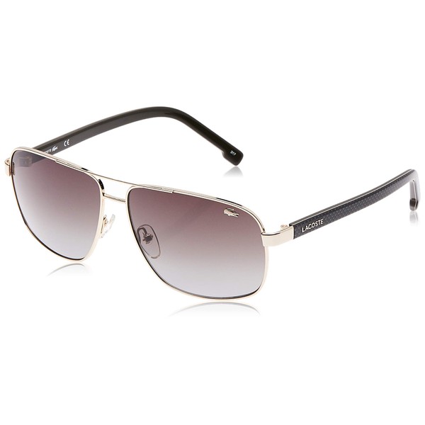 Lacoste Men's L162S Rectangular Sunglasses, Gold/Brown, 61 mm