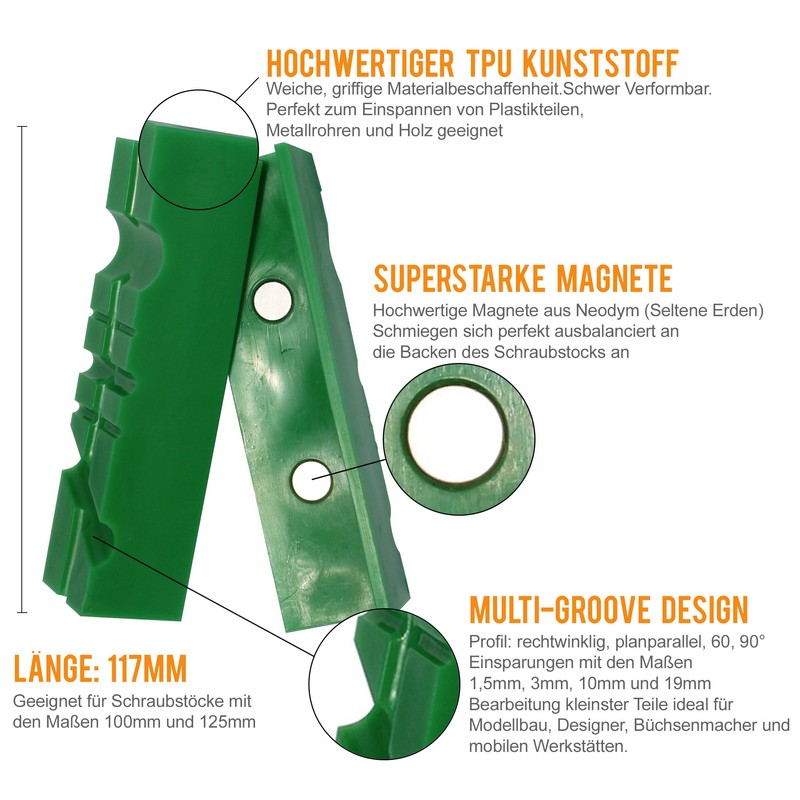 Grip & Bender Soft Vice Protection Jaws, 100 mm /