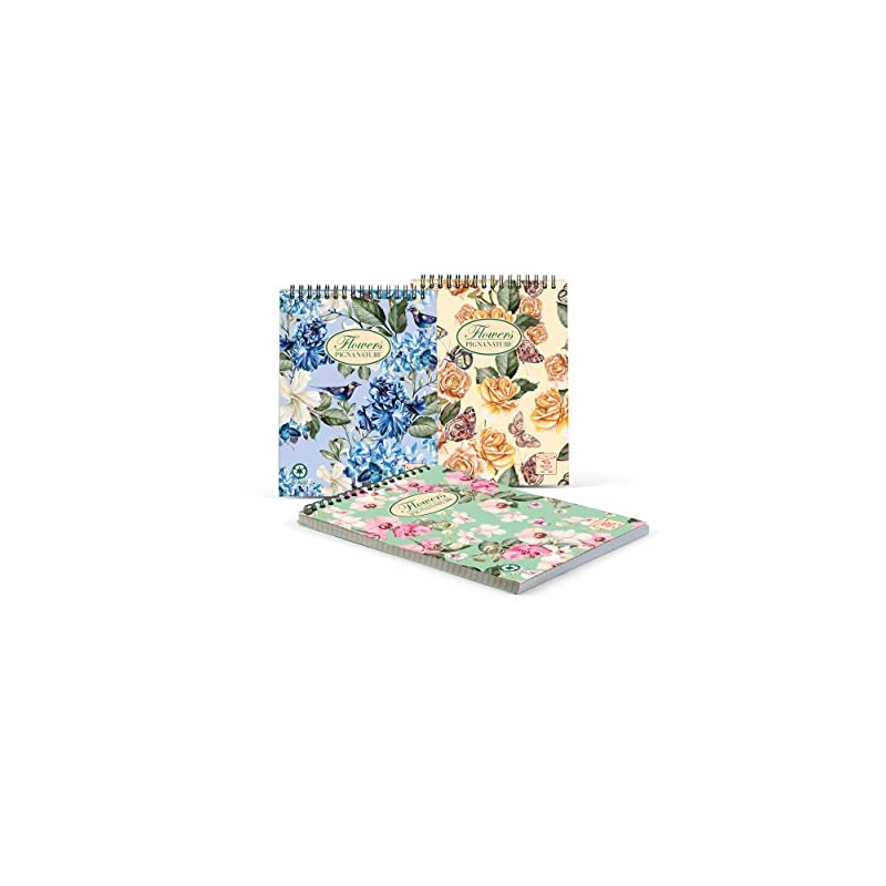 Pigna Flowers Notepad 25 Sheets Multicoloured A5 - Notepads (25