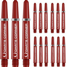 Designa S0743 Stems | 5 Sets of Tough Nylon Darts Corner Dart Shafts including Steel Ring, Midi, Red