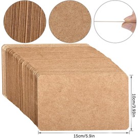 MDUPPE 100 Stück A6 Kraftpapier Karten, 10x15cm Postkarten Blanko 350g/m² Karteikarten A6 Blanko Postkarten zum Selbstgestalten für Hochzeit, Einladung und Basteln