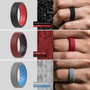 ThunderFit Men Silicone Wedding Rings, Breathable Pattern Engagement Bands 8mm