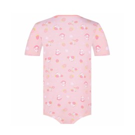 Landofgenie Mens Onesie Short Sleeve Bodysuit One Piece Pajamas Cotton Romper for Adult Jumpsuit - Strawberry Cow 2XL