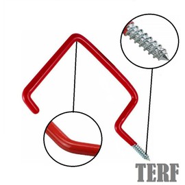 TERF® Household Tool Hook Screw-in Hooks Storage Shed Garage Utility Hook Multi-Purpose Hooks Set Heavy Duty Wall Mount Vinyl Coated Storage Household Hooks for Garden Garage Shed Tools - Pack of 2