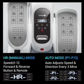 Under Desk Elliptical Machine, Ellipse Leg Exerciser for Seniors, Quiet & Portable Electric Seated Eclipse Exercise Training Machine with Remote, 12 Speeds & Mute Function, Manual & Auto Mode (White)