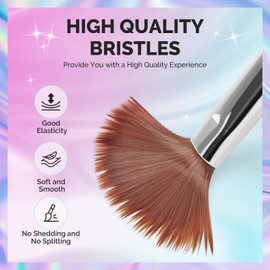 MelodySusie 4Pcs Acrylic Nail Brush Set, Size 8//10/12/14/ Professional Nail Brushes for Acrylic Application Acrylic Powder Nail Extension and 3D Nail Carving for DIY Home Salon Nail Art Manicure Tool