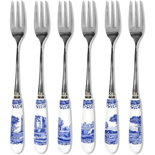 Spode Blue Italian Pastry Forks (Set of Six)