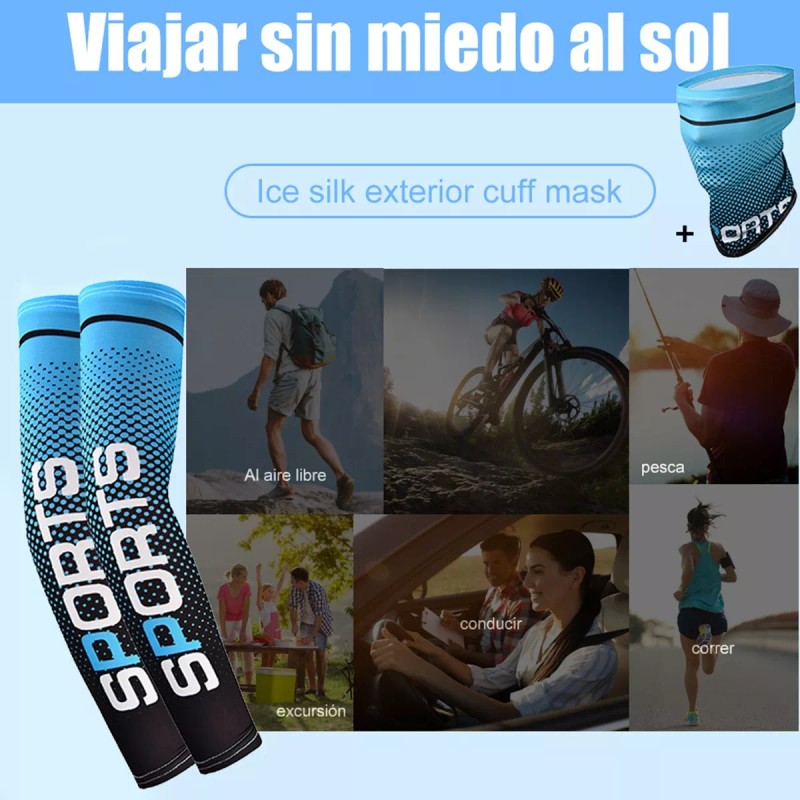GOGOX Guantes Protección Solar Largos Medio Dedo,antiuv Seda Hielo