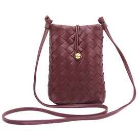 ZHDGUZG Woven Crossbody Phone Bag for Women, Stylish Small Crossbody Purse with Adjustable Strap, Compact Shoulder Bag for Daily Use, Travel, Shopping