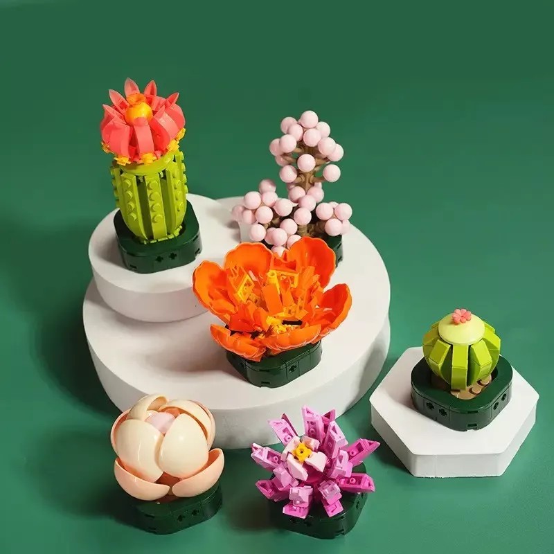 Luxury Cactus Suculenta Planta Juego De Construcción Bloques Armar