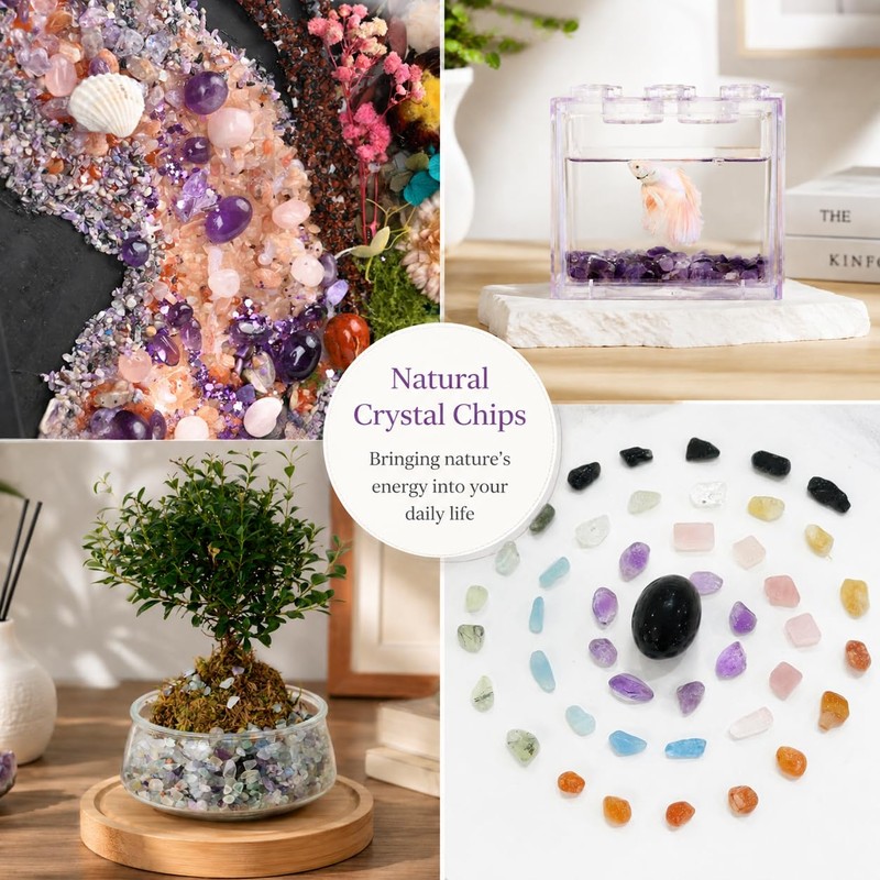 0.5LB Amethyst Gemstone Tumbled Chips, Healing Crystals Polished Gemstone Chips