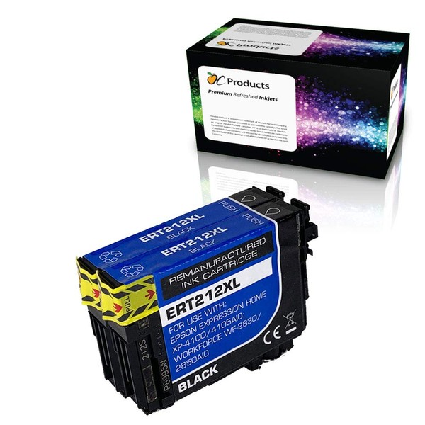 OCProducts Remanufactured Ink Cartridge Replacement 2 Pack for Epson 212