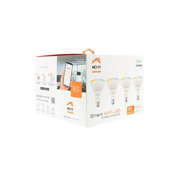Nexxt Smart Home WiFi Bulb LED BR30 White 110 Volt (4 Pack)
