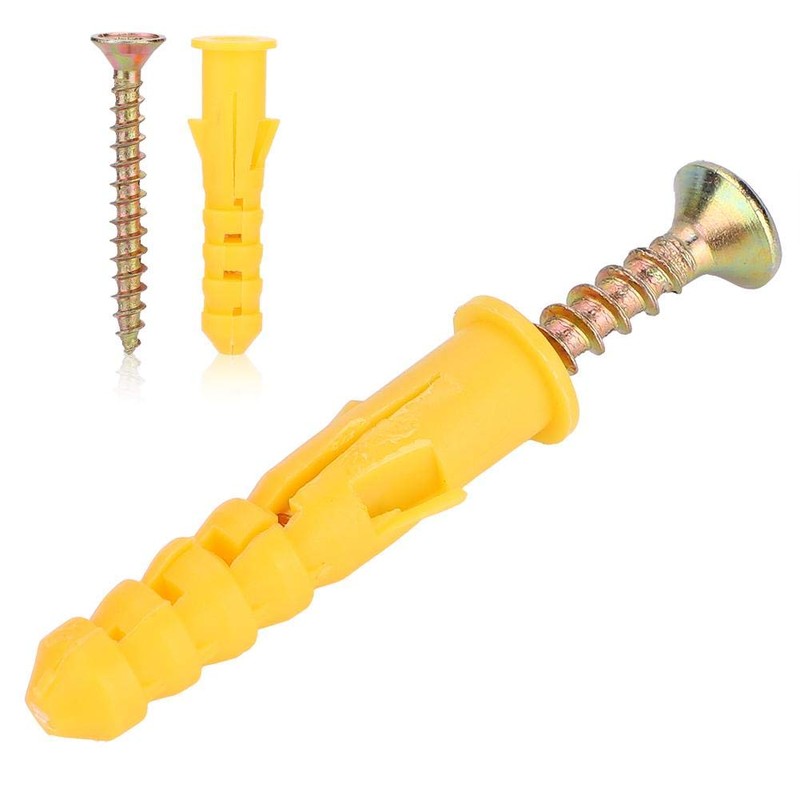Plastic Expansion Wall Plug Screw Fixings + Self-Tapping Screws Fastener